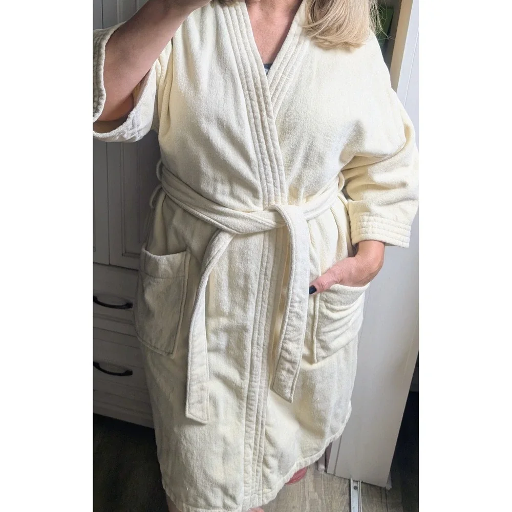 The Men's Store Bloomingdale's Heavy Cotton Bathrobe Robe Made In Brazil Vintage
